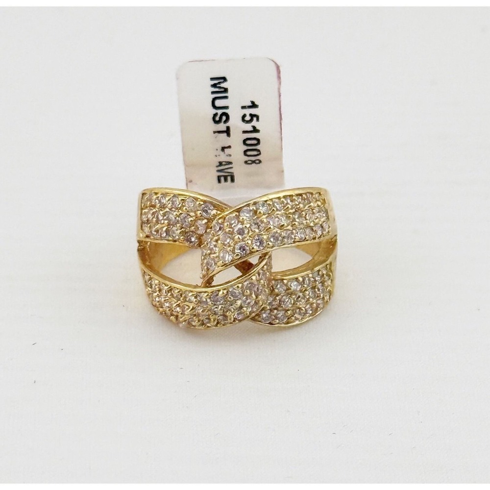 Premier Design Goldtone & crystal intertwining layers ring called must have.